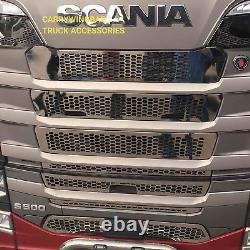 Truck Front Grill for Scania NG/S Series S500 2017-2024 Chrome Stainless Steel