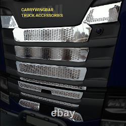 Truck Front Grill for Scania NG/S Series S500 2017-2024 Chrome Stainless Steel