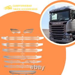 Truck Front Grill for Scania R400-R440 Narrow Cabin Without Sensor Chrome steel
