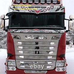 Truck Front Grill for Scania R400-R440 Narrow Cabin Without Sensor Chrome steel