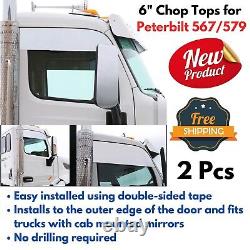 Truck Pair Chop Tops for Peterbilt 567/579 6 Stainless Steel Window Frame Mount