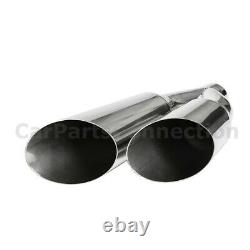 Truck SUV 17in Weld On Exhaust Single Wall Tip 2.5 In 3.5 Out Dual Exit 233105