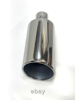 Truck Stainless Steel Rolled Angle Exhaust Tip 2.5 Inlet 5 Outlet 12 Long
