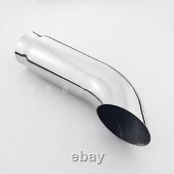 Turn Down Stainless Steel Exhaust Tip Tailpipe 2.5 inlet 3 Outlet Truck Pickup