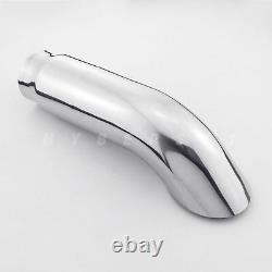 Turn Down Stainless Steel Exhaust Tip Tailpipe 2.5 inlet 3 Outlet Truck Pickup