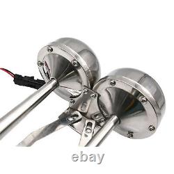 Twin Stainless Steel Marine Electric Trumpet Horn 24V For Boat-Yacht-Truck-Car