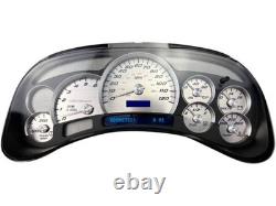 US Speedo Blue Font Stainless Steel Gauge Face for 03-05 GM/Chevy Truck & SUV
