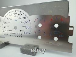 US Speedo Blue Font Stainless Steel Gauge Face for 95'-98' GM/Chevy Truck & SUV