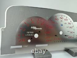 US Speedo Red Font Stainless Steel Gauge Face for 95'-98' GM/Chevy Truck & SUV