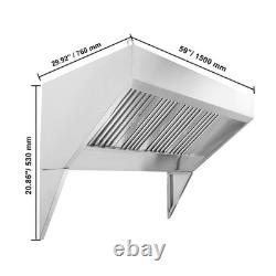 Uimoso Commercial Exhaust Hood 5FT Food Truck Hood Exhaust 201 Stainless Steel