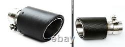 Universal 100% Real Carbon Fiber Coated Auto Truck Exhaust End Pipe Tip 63-101mm