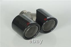 Universal 2.5-3.5'' Real Carbon Fiber Car Dual Exhaust Pipe Tail Muffler End Tip