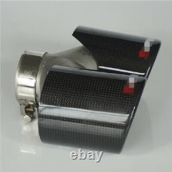 Universal 2.5-3.5'' Real Carbon Fiber Car Dual Exhaust Pipe Tail Muffler End Tip