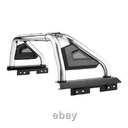 Universal Adjustable Truck Bed Roll Bar with LED Brake Light, Stainless Steel