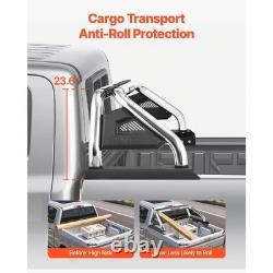 Universal Adjustable Truck Bed Roll Bar with LED Brake Light, Stainless Steel