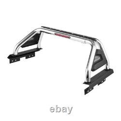 Universal Adjustable Truck Bed Roll Bar with LED Brake Light, Stainless Steel