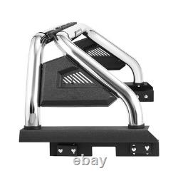Universal Adjustable Truck Bed Roll Bar with LED Brake Light, Stainless Steel