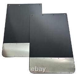 Universal Semi Truck Mud Flaps 24 x 36 with Stainless Steel Plates- Set Of 2