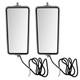 Universal West Coast Truck Pair Of Stainless Steel Side Mirror Head Heater Light