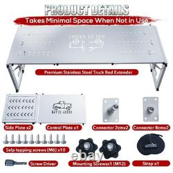 Upgraded Stainless Steel Heavy Duty Truck Bed Extender, Solid, Anti Rust, Adj