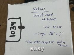 VELVAC 1995 Chevy Truck West Coast TOW MIRRORS pair 16 x7 Stainless Steel