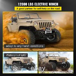 VEVOR 12000LBS Electric Winch Waterproof Truck Trailer 85FT Steel Rope Off-Road