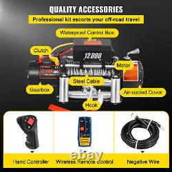 VEVOR 12000LBS Electric Winch Waterproof Truck Trailer 85FT Steel Rope Off-Road
