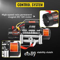 VEVOR 12000LBS Electric Winch Waterproof Truck Trailer 85FT Steel Rope Off-Road
