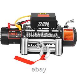 VEVOR 12000LBS Electric Winch Waterproof Truck Trailer 85FT Steel Rope Off-Road