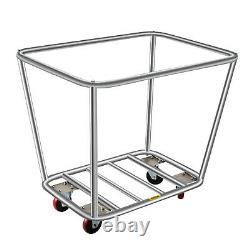VEVOR 8 Bushel Basket Truck Canvas Laundry Cart Basket Stainless Steel 3 Wheels
