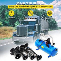 VEVOR Air Horn Truck Train Horns Kit 12 Volt with6L Air Compressor 4 Trumpet 150db