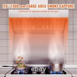 VEVOR Commercial Exhaust Hood 5FT Food Truck Hood Exhaust 201 Stainless Steel