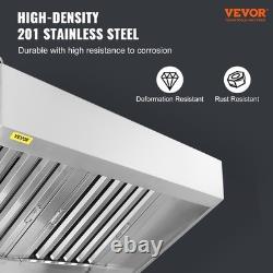 VEVOR Commercial Exhaust Hood 5FT Food Truck Hood Exhaust 201 Stainless Steel