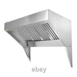 VEVOR Commercial Exhaust Hood 5FT Food Truck Hood Exhaust 201 Stainless Steel