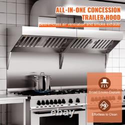 VEVOR Commercial Exhaust Hood 6FT Food Truck Hood Exhaust 201 Stainless Steel