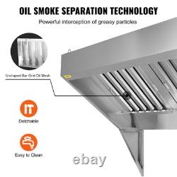 VEVOR Commercial Exhaust Hood 6FT Food Truck Hood Exhaust 201 Stainless Steel