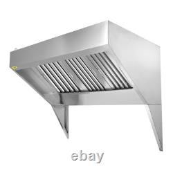 VEVOR Commercial Exhaust Hood 6FT Food Truck Hood Exhaust 201 Stainless Steel