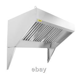 VEVOR Commercial Exhaust Hood 6FT Food Truck Hood Exhaust 201 Stainless Steel