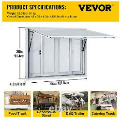 VEVOR Concession Stand Serving Window Food Truck Service Awning 48x36in