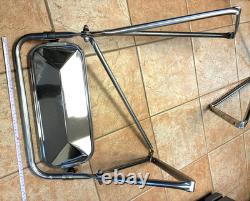 VINTAGE FORD BIG TRUCK SIDE VIEW MIRROR SET, STAINLESS STEEL, LH/RH, TOWING, 60-70s