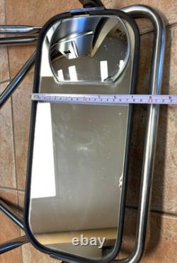 VINTAGE FORD BIG TRUCK SIDE VIEW MIRROR SET, STAINLESS STEEL, LH/RH, TOWING, 60-70s