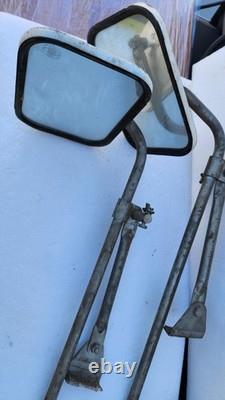 VINTAGE FORD TRUCK SIDE VIEW MIRROR SET, STAINLESS STEEL, LH/RH, TOWING, 60-70s