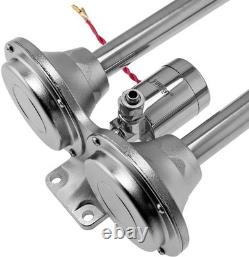 VIXEN HORNS TRAIN AIR HORN 2 STAINLESS STEEL TRUMPETS WithCOVERS FOR TRUCK/CAR