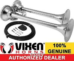 VIXEN HORNS Train Air Horn 2 Stainless Steel Trumpets for Truck/Car Loud Sound