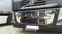 VOLVO FH FM 2010-14 Truck Front Grill Grid Covers Polished Stainless Steel 5 pcs