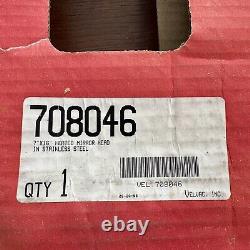 Velvac 708046 7X16 V-Back Heated Truck Mirror Stainless Steel USA Made NOS
