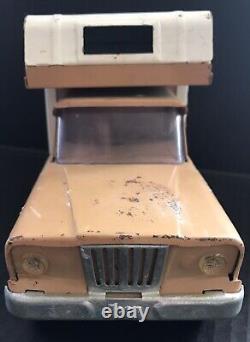 Vintage 1970s Tonka Toys Stainless Steel Mini Tan Jeep Camper Truck Pgh Steelers