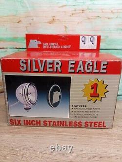 Vintage Silver Eagle Stainless Steel 6 Inch Off Road Vehicle Light Jeep Truck