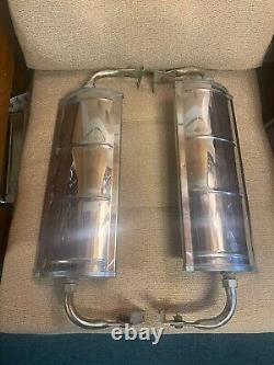Vintage TRUCK Door Mirrors Chrome Patina Pickup Side-View Camper Trailer RV