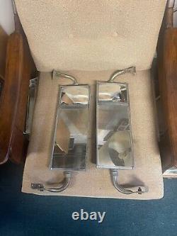 Vintage TRUCK Door Mirrors Chrome Patina Pickup Side-View Camper Trailer RV